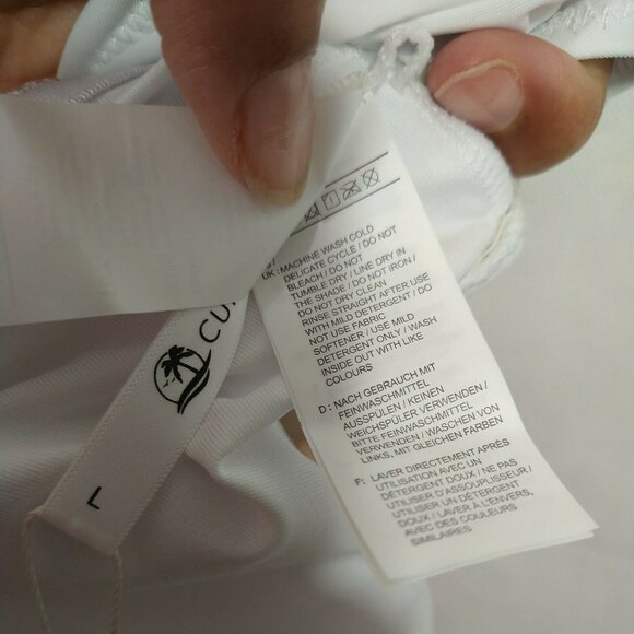 Cupshe One Piece Swimsuit Criss Cross Women Size L Orange White Padded NEW - Picture 9 of 10